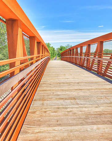 Hiking a nature trail in the Metro East